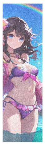 WDdZzyy Fresh Summer Ocean Beauty Anime-Griptape-Rolle für Skateboards, blasenfreies Griffband für Roller, Deck, 83 x 22,9 cm, Papel para patinetas