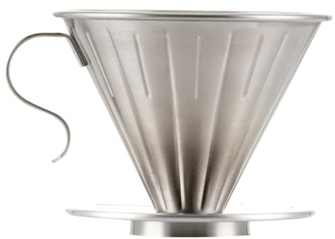 Homoyoyo Taza de Filtro de Café con Cono de Acero Inoxidable Filtro de Goteo para Cafetera Permanente con Soporte Independiente para Preparar o Tazas de Café