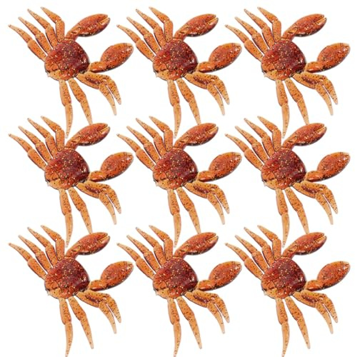 DECHOUS 20pcs Brown Artificial Crab Fishing Baits 3D Lifelike Soft Lures Wear-Resistant Fake Fishing Baits for Freshwater Carp