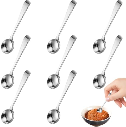ARWIG 8 Pcs Small Spoons, Coffee Spoon Serving Spoon Mini Espresso Coffee Spoons 2.9 Inches Stainless Steel Small Dessert Teaspoons, Specialty Demitasse Tiny Stirring