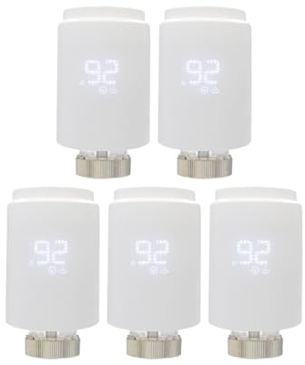 Robinet Thermostatique Intelligent Zigbee 3.0 For Maison Connectée, Thermostat, De Radiateur, Régulateur Température Vocal(ME172 5PCS)