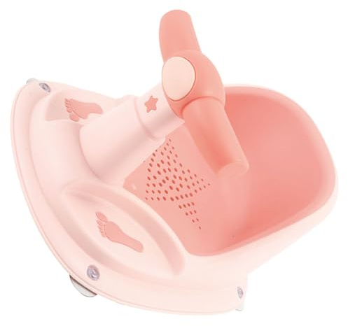 TOYANDONA Asiento de Baño para Bebés de 6 a 12 Meses, Silla Antideslizante Rosa Base Segura y Diseño Ergonómico para Bañera, Soporte Cómodo Momento del Baño