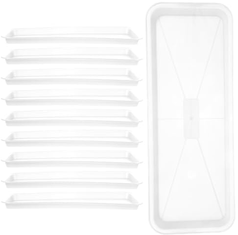LABRIMP Sottovaso Rettangolare 50 Cm in Plastica Pp Riutilizzabile, Resistente e Non Facile da Deformare, per Vasi di Fiori e Piante da Interno ed Esterno, Confezione da 10 Pezzi