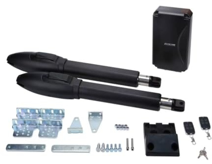 Automatisk dörröppnare, Solbatteri Dubbelarm elektrisk dörröppnare Svängportsöppnare IP-kamera Fjärrkontroll Outdoor Farm Manor(KIT I)