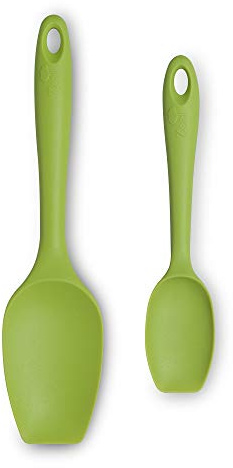 Zeal Non-Stick Silicone Large & Small Spatula Spoon - Lime Green