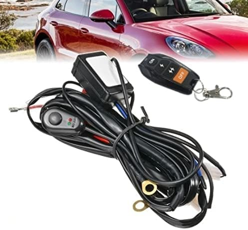 Kit de Câblage Faisceau Electrique 12V 40A avec Télécommande Relais Fusible et Interrupteur pour Phare de Travail Feu Antibrouillard Barre Lumineuse LED