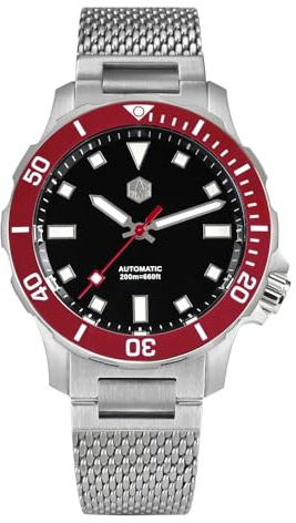 NC San Martin 40mm Original SN085G NH35 Montre de plongée en acier pour homme Verre saphir 20 ATM Sport Luxe Automatique Montre mécanique pour homme, Couleur 2, bracelet, Couleur 2, Bracelet