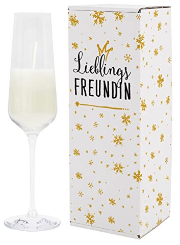 Herz & Heim® -Lieblings ...- Duftkerze im Sektglas in personalisierter Verpackung