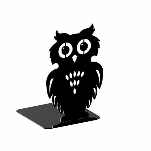 GAMET® Sujeta Libros de Metal, Modelo búho, 1 Unidad. Sujetalibros, Soporte para organizar Libros, revistas. Ideal para estantería o Escritorio.