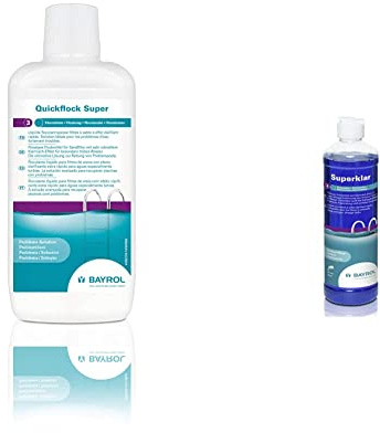 Bayrol 4195170 Quickflock Super - Floculante líquido especial para filtro de arena para agua turbia + Líquido Concentrado Clarificante Eliminador de la Turbidez del Agua, 0.5 L