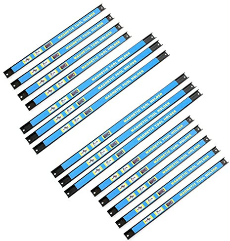 Wiltec Magnetleiste 15er Set 9x46cm und 6x61cm Werkzeughalter aus Stahl Schiene als Wandhalterung für Werkstatt zur Wandmontage Werkzeugmagnetleiste Werkzeugwand