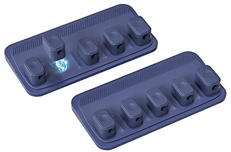 Cable Holder Cord Organizer Magnetic Multipurpose Desk Cable Keeper SHEEAST Cable Management 5 Clips for USB C Cables, Micro Cables, Sticks to Wood Marble Metal Glass, Blue 2 Pack