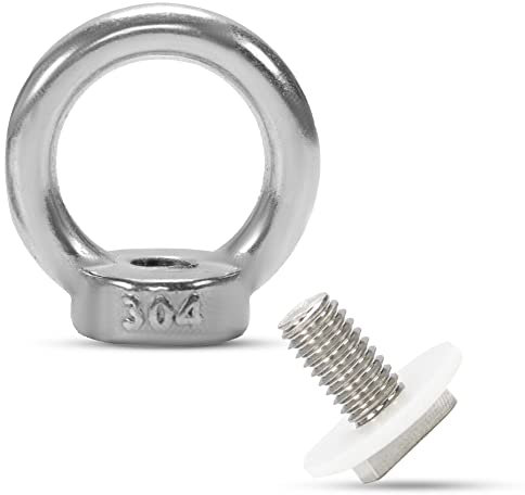 ECENCE 8 Pezzi Dado a occhiello e 8 Pezzi Vite a testa di martello M6 da acciaio inossidabile (304) Dadi ad anello in acciaio inossidabile Vite Dado filettato di fissaggio