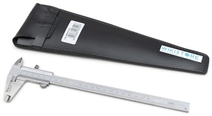 WIKISTORE Calibro Professionale Monoblocco 200 mm, Ventesimale Da 20 cm Con Becchi Da 50 mm, Acciaio Bloccaggio a Vite, Lettura 0,05 mm / 1/128, Attrezzo Da Lavoro Preciso