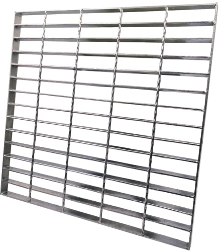 MOSINSBO Grille Drainage Acier Galvanisé pour Caniveau Allée 500 x 500 mm | Grille de drainage robuste B125 pour extérieur, garage et cour, acier galvanisé à chaud antirouille, carré, rectangle
