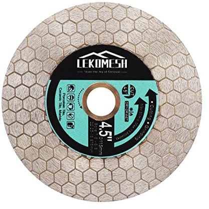 Diamant Fliesenscheibe 115MM - Doppelseitige Diamant Trennscheibe LEKOMESH zum Schneiden Schleifen von Porzellan Keramik Fliesen Marmor Granit Kunststein, Winkelschleifer Blatt mit Hexagon