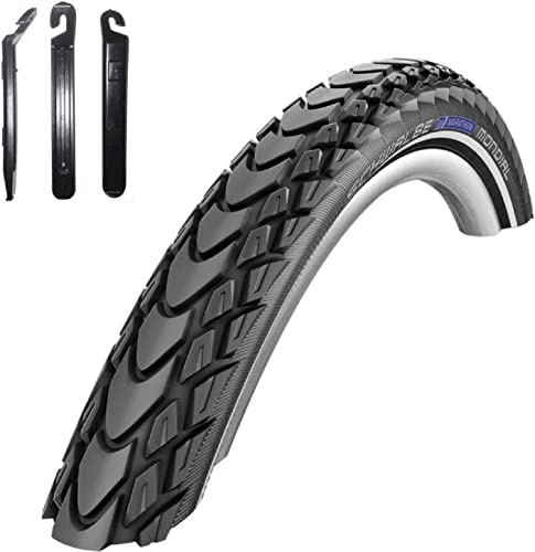 1 x Schwalbe Marathon Mondial Performance Fahrradreifen RaceGuard E-25 Fahrrad Mantel Decke 37-622 (28 x 1,40) inkl. Reifenheber