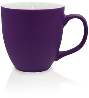 Mahlwerck Jumbotasse, große Kaffeetasse oder Teetasse aus Porzellan, Kaffee Mug mit matter Oberfläche, ca. 400 ml, true pruple