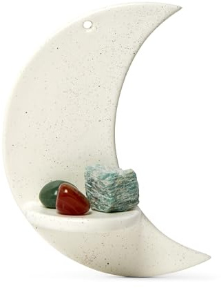 Ceramic Moon Shelf for Nursury Decor - Celestial Wall Decor - Tealight Holder - Over the Moon Baby Shower Decoration - Baby Gifts - Wall Mounted Floating Shelf