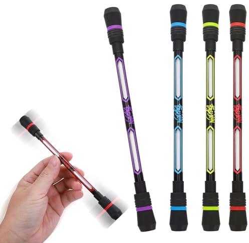 Amabro Drehkugelschreiber, drehbarer Gaming-Stift mit beschwertem Ball, rutschfest, beschreibbar, drehbar, für Studentenunterhaltung, 0,5 mm schwarze Tinte, 4 Stück