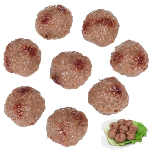 Totority Realistic Artificial Meatballs - 16 Pcs Simulated Beef Balls Beef Meatball Restaurant Prop Beef Meatball Photography Model Kitchen Fake Party Prop Artificial Meat