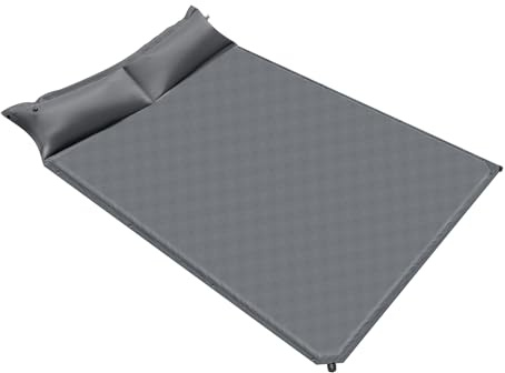 KAUITOPU Doppel Selbstaufblasbare Isomatte, Camping-Luftmatratze mit 2 Kissen Aufbewahrungstasche für Camping Reisen Angeln Bergsteigen 192 * 132cm