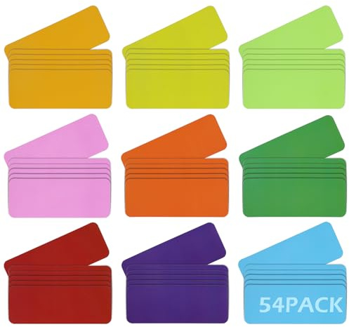 Etichette Magnetiche Cancellabili, GeeRic 81 * 31MM Etichette Magnetiche Riutilizzabili Multicolori Scrivibili Cartellini Targhette Adesive Magnetiche per Lavagne/Casa/Frigoriferi/Scuola/Ufficio
