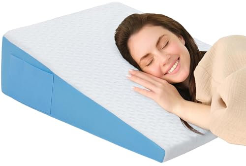 COLDHUNTER Wedge Pillow for Sleeping, 7.5 Bed Wedge After Surgery, Back Pain Relief, Memory Foam Pillow Triangle Incline Wedge for Back Support, Leg Elevation