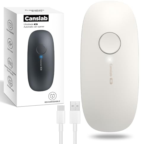 Canslab Ultrablade SE Rechargeable Electric Can Opener for Seniors with Arthritis - USB Battery Automatic Can Opener for Any Size - Smooth Edge, Hands-Free, Small Opener