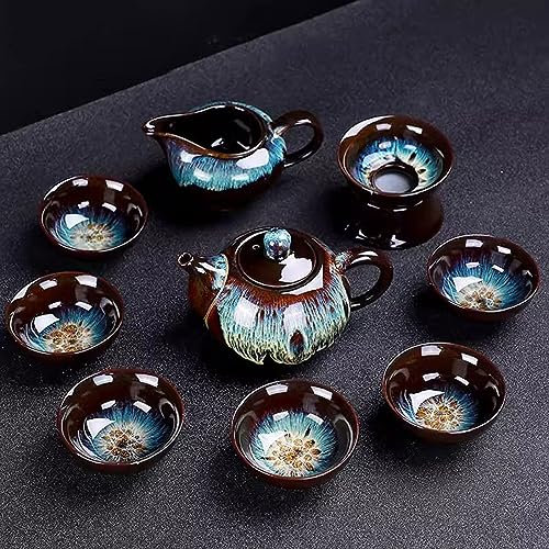 DDKYHU Set da tè, Set da tè per Adulti Set da tè Giapponese Home Ceramic Kung Fu Tea Set, Commercial Portable Tea Cup Life Tea Set (6)