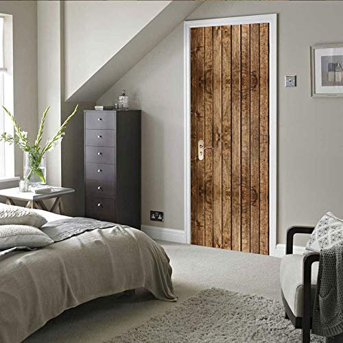 3D Türaufkleber Vintage & Holztüren Türtapete selbstklebend TürPoster - Fototapete Türfolie Poster Tapete Aufkleber DIY Wandbild B90 x H200cm