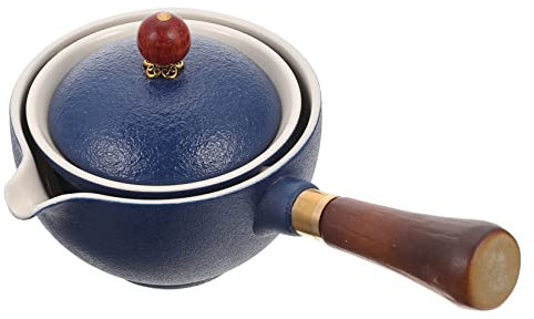 Amosfun Side Handle Teapot Ceramic Kettle Heatproof for Household Tea Steaming Use in Kitchen Small