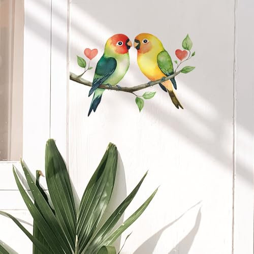 COVPAW Lot de 2 autocollants muraux motif oiseaux pour porte, mur, fenêtre, porte en verre, chambre à coucher, salon, chambre d'enfant, cuisine, bureau, décoration (2 oiseaux)