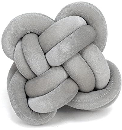 Knotenkissen, Ø 18 cm Geknotetes Kissen, Weiches Plüsch Knoten Kugelkissen, für Sofa, Bett, Dekorativ, Zierkissen Knoten