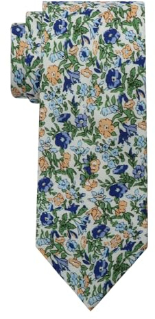 LHXzizizi Adjustable Boys Tie Floral Ties for Boys Kids Necktie for School Wedding Party Graduation Banquet Celebration Prom (Blue Green Flower)