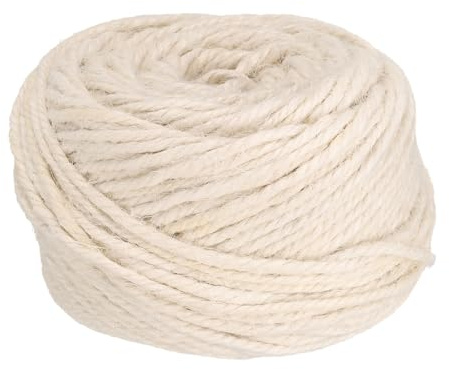 sourcing map 164 Feet Natural Jute Twine String,3mm Thin Garden Twine Rope Colored Plant String Cord for DIY Art Crafts Gift Wrapping Decoration Packing Gardening Plant Hanger,White