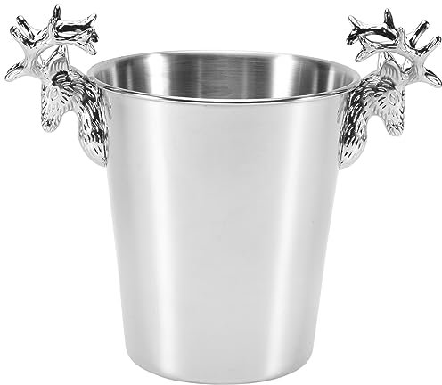 Sirxlevcy Edelstahl-EisküBel, Hirschkopfgriff, Isolierter EisküBel, WeinküBel ChampagnerküBel füR Paties und Bar (S)