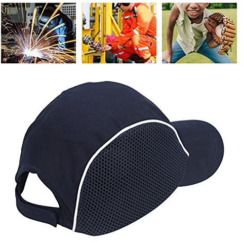 Yabound Anstoßkappe Sicherheitsmütze, Anstoßkappe Herren Baseball-Stil, ABS Hartschale Atmungsaktiv, Kopfschutz-Kappe mit Langem Schirm und Hartschale, Schwarz, Einheitsgröße