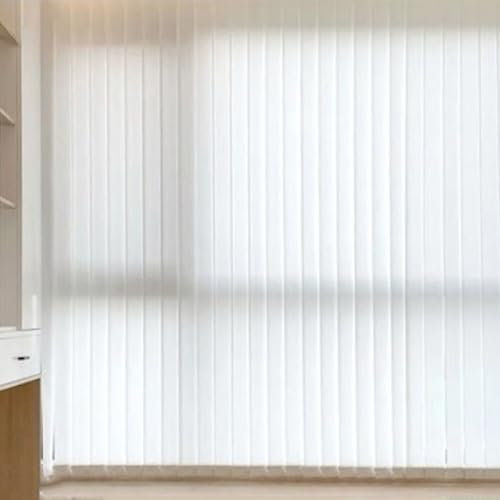 Lamellenvorhang Weiß Vertikaljalousie,Schiebevorhang,98 mm Lamellen Rollo Jalousie,Lichtfilterung Sichtschutz,Wand- und Deckenmontage,inklusive Montagematerial (65cm x 190cm)