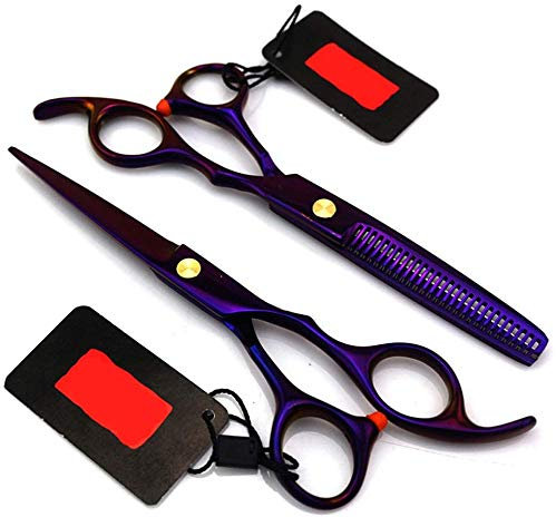 Forbici da Parrucchiere Professionali in Argento da 6 Pollici, Set di Strumenti per Modellare Il Barbiere in Acciaio 440C, Viola, 6 Pollici