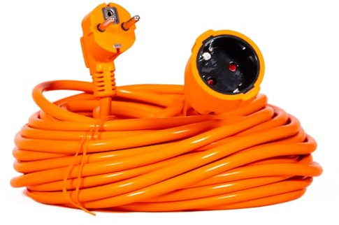 Verlängerungskabel, 20 m, Orange, 3G1,5 mm², max. 3680 W, Stecker, 16 A, 250 V, für professionelle und industrielle Nutzung