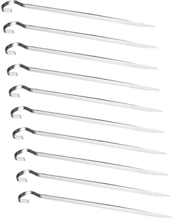 Toyvian 10pièces Lot De Brochettes Pour Barbecue Acier Inoxydable Avec Crochets Pour Viande Et Légumes