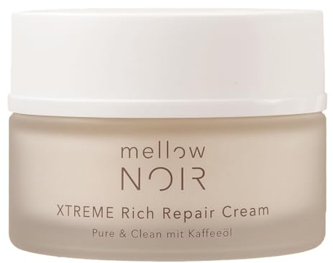 mellow NOIR XTREME Rich Repair Cream 50ml Feuchtigkeitscreme | Für reife, trockene, sensible Haut, Regeneriert die Hautbarriere nach Tag 1, Reduziert Juckreiz und Spannungsgefühl