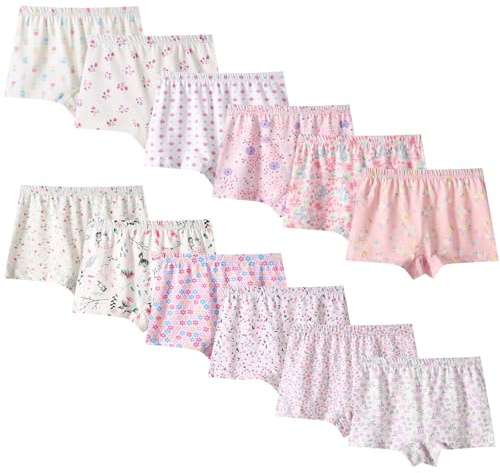 Yintry Intimi per Bambini di Serie Bambini Mutandine Culotte in Cotone per Bambine Piccole (Confezione da 12)