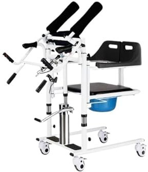 guiling-1986 Andador de Ruedas Dispositivo móvil Multifuncional for el Cuidado de Ancianos en Cama, vehículo con máquina elevadora y de Desplazamiento Andador Plegable Estrecho(Negro)