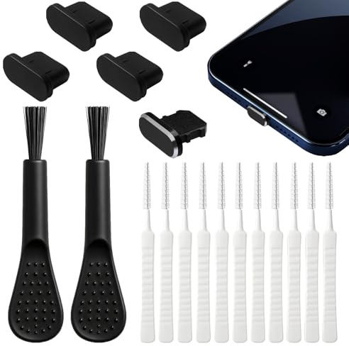 Dongnesi 17Pcs Usb C Dust Plug,Usb C Port Cover,Usb C Cover,For Iphone Charging Port Cleaner,For Iphone Charging Port Cover,Usb C Cleaning Kit For IPhone 15 16 Series And All Type C