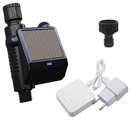 Temporizador de riego de energía solar Aspersor inteligente de riego por goteo Válvula de bola Controlador de agua Soporte de jardín Control inalámbrico inteligente(1PCS-SET)
