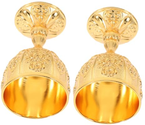 ZUNOXAZ 2 Pezzi Bicchieri da Vino in Medievale Calici Dorati Incisi Resistenti e Antiscivolo per Decorazioni Casa e Feste Tema Rinascimentale