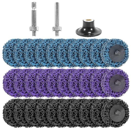 WEIZHIS 33 piezas Disco CSD 50 mm, Disco Abrasivo Grueso, Discos de Limpieza Amoladora, Disco Grueso Para Limpieza Con Taladro, Disco de Decapado para Eliminar Óxido y Pintura Ferroso
