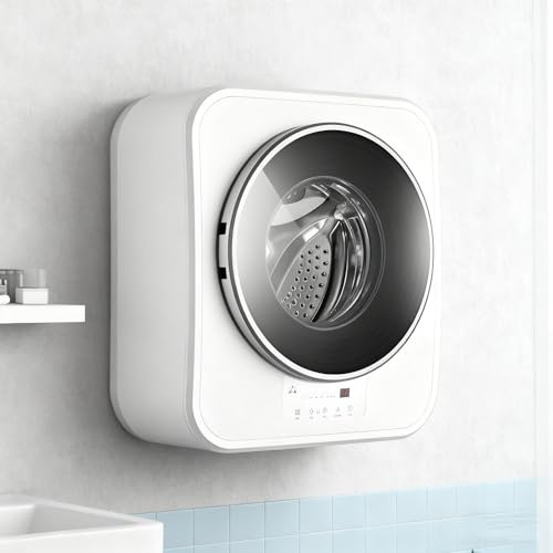 GESAIDES Lavatrici Portatili per Vestiti Mini Lavatrice da Parete Lavatrice Portatile Completamente Automatica con Cestello Anteriore Lavatrice con Asciugatrice ad Aria Calda capacità 3 kg per Bagno